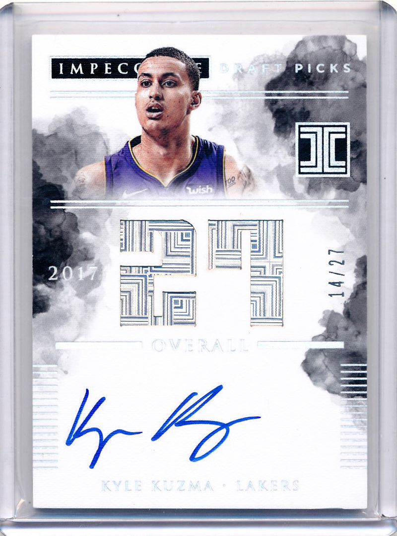 Panini 2017-2018 Impeccable Draft Picks #IDPKKZ Kyle Kuzma 14/27