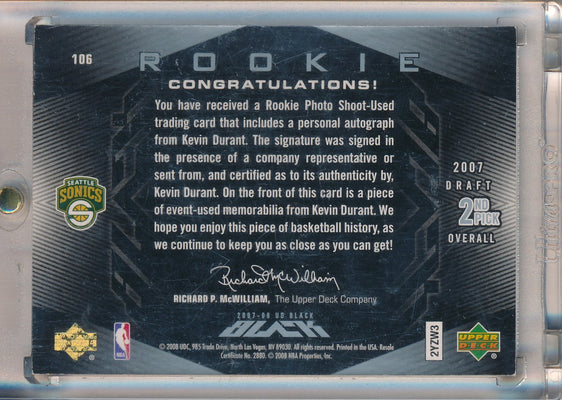 Upper Deck  2007-2008 UD Black  Flag #FA-KD Kevin Durant 3/10