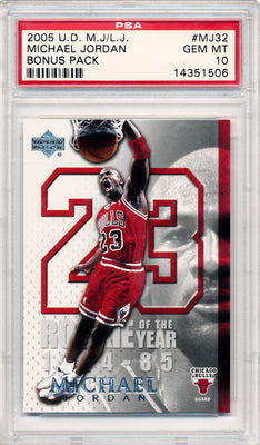 Upper Deck 2005 Rookie Of the Year Bonus Pack #MJ32 Michael Jordan  / PSA Grade 10