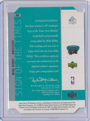 Upper Deck 1998-1999 SP Authentic Sign Of The Times #MB Mike Bibby