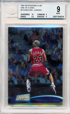 Topps 1997-1998 Stadium Club One Of A Kind #118 Michael Jordan 71/150 / BGS Grade 9