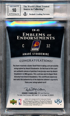 Upper Deck 2004-2005 Exquisite Collection Emblems Of Endorsement #AS Amare Stoudemire 2/10 / BGS Grade 8.5 / Auto Grade 10