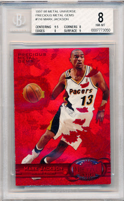 Skybox 1997-1998 Metal Universe Championship Precious Metal Gems Red #116 Mark Jackson 90/100 / BGS Grade 8