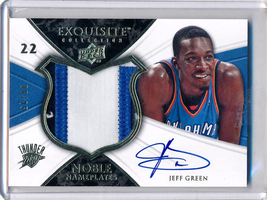 Upper Deck 2008-2009 Exquisite Collection Noble Nameplates #NAJG Jeff Green 6/25