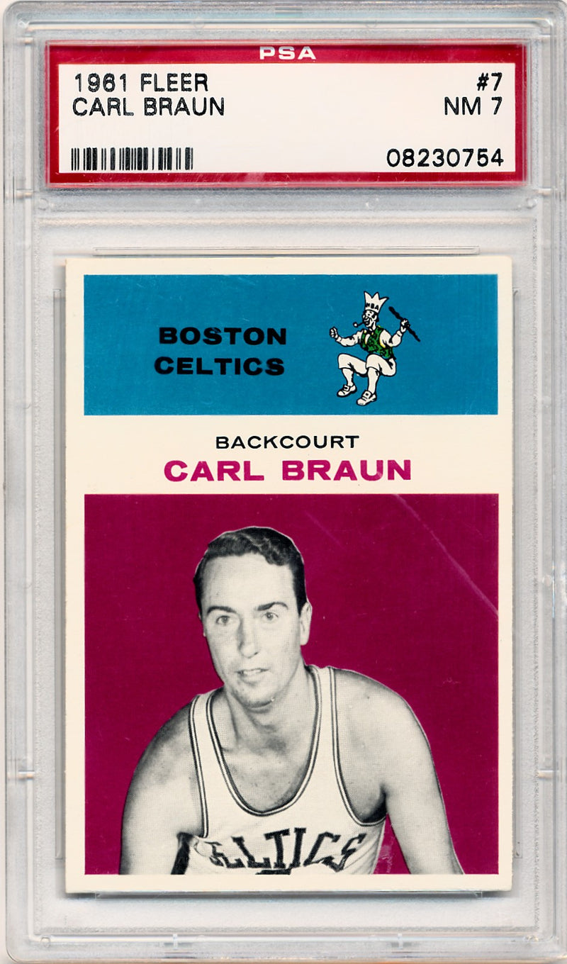 Fleer 1961 Boston Celtics  #7 Carl Braun   / PSA Grade 7