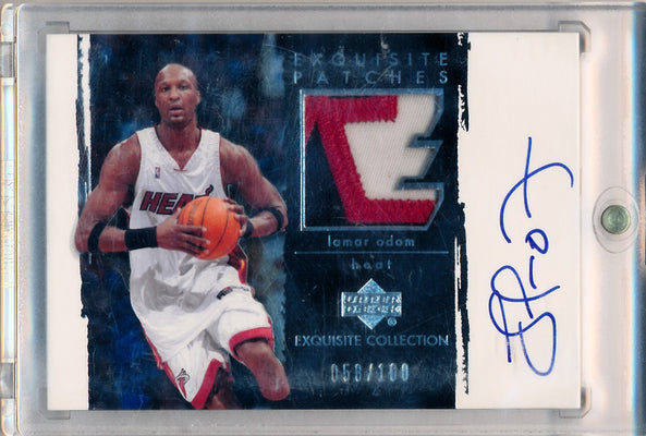 Upper Deck 2003-2004 Exquisite Collection Patches Autographs #AP-LO Lamar Odom 58/100