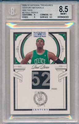 Panini 2009-2010 National Treasures Century Materials #8 Paul Pierce 1/1 / BGS Grade 8.5