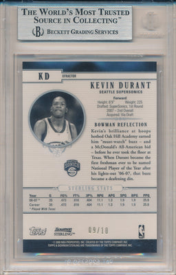 Topps  2007-2008 Bowman Sterling Red X-Fractors #KD Kevin Durant 9/10 / BGS Grade 9