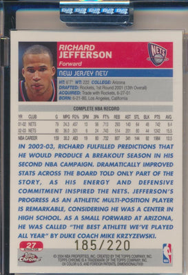 Topps  2003-2004 Chrome  X-Fractor #27 Richard Jefferson 185/220