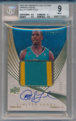 Upper Deck 2007-2008 Exquisite Collection Limited Logos #LL-CP Chris Paul 13/50 / BGS Grade 9 / Auto Grade 10