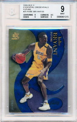 Fleer 1999-2000 E-X Essential Credentials Future #25 Kobe Bryant 5/36 / BGS Grade 9