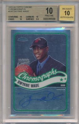 Topps 2003-2004 Topps Chrome Chromographs #CA-DW Dwyane Wade  / BGS Grade 10 / Auto Grade 10