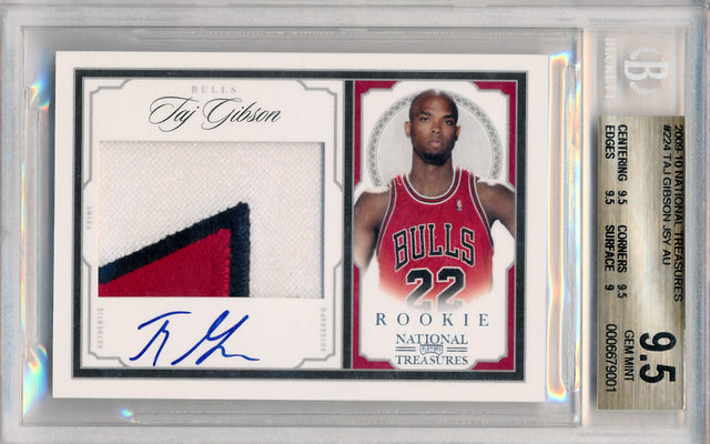 Panini 2009-2010 National Treasures Century Silver #224 Taj Gibson 58/99 / BGS Grade 9.5 / Auto Grade 10