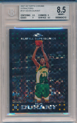 Topps  2007-2008 Chrome X-Fractors #131 Kevin Durant 50/50 / BGS Grade 8.5