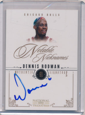 Panini 2010-2011 National Treasures Notable Nicknames  #4 Dennis Rodman 17/25