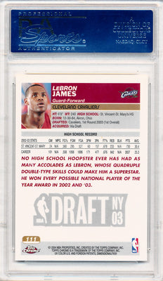 Topps 2003-2004 Chrome Draft Pick #111 Lebron James  / PSA Grade 10