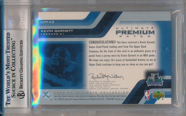 Upper Deck 2004-2005 Ultimate Collection Ultimate Premium Patch #UPP-KG Kevin Garnett 46/75 / BGS Grade 9