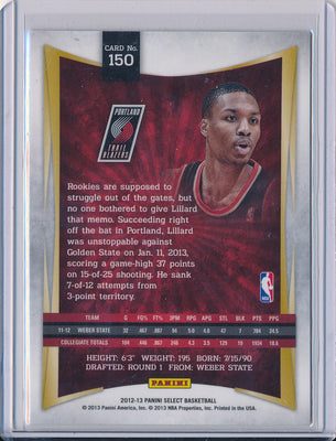 Panini 2012-2013 Select Basketball #150 Damian Lillard