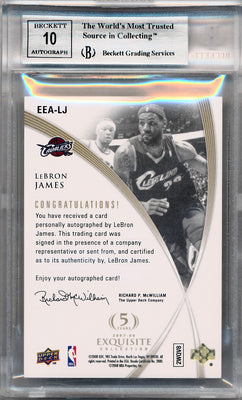 Upper Deck 2007-2008 Exquisite Collection Exclusives Autographs #LJ Lebron James 15/23 / BGS Grade 9 / Auto Grade 10