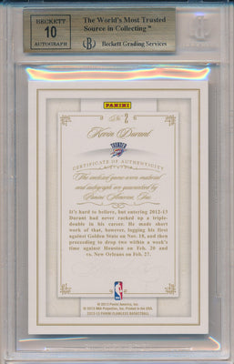 Panini 2012-2013 Flawless Patches Autographs #2 Kevin Durant 7/25 / BGS Grade 9.5 / Auto Grade 10