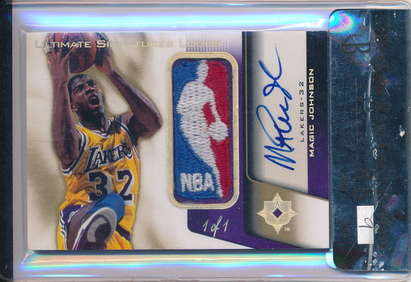 Upper Deck 2004-2005 Ultimate Signatures Logos Basketball #USL-MA Magic Johnson 1/1 / BGS Grade 8.5 / Auto Grade 9