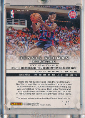 Upper Deck 2004-2005 Exquisite Collection Exquisite Number Pieces #NP-RO Dennis Rodman 9/91