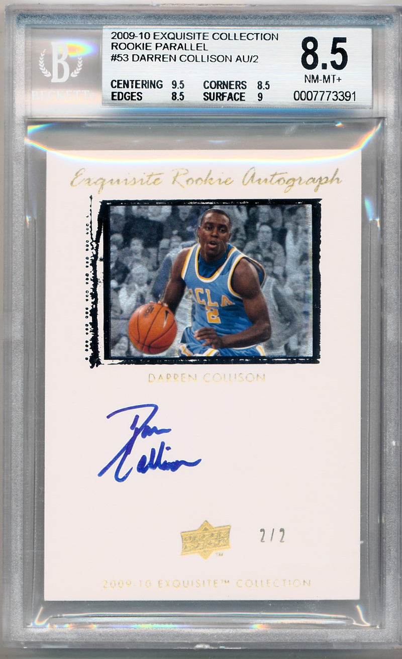 Upper Deck 2009-2010 Exquisite Collection Rookie Parallel #53 Darren Collison  2/2 / BGS Grade 8.5 / Auto Grade 10