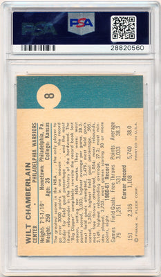 Fleer 1961 Sportscard Guaranty  #8 Wilt Chamberlain  / PSA Grade 8 / BGS Grade None