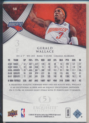 Upper Deck 2007-2008 Exquisite Collection Base #58 Gerald Wallace 170/225