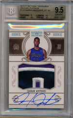 Panini 2010-2011 National Treasures  Century Platinum #229 Hassan Whiteside  3/5 / BGS Grade 9.5 / Auto Grade 10