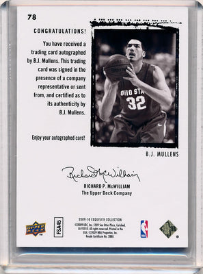 Upper Deck 2009-2010 Exquisite Collection Rookie Parallel #78 B.J. Mullens 23/32