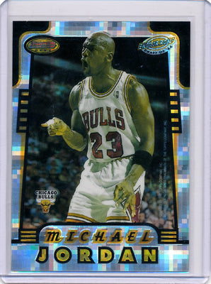 Topps 1996-1997 Bowmans Best Atomic Refractor #HR2 Michael Jordan / Hakeem Olajuwon