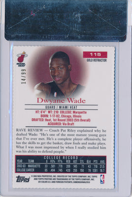 Topps 2003-2004 E-X Gold Refractor #115 Dwyane Wade 14/99 / BGS Grade 9