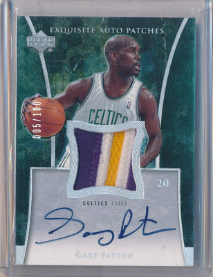 Upper Deck 2004-2005 Exquisite Collection Exquisite Auto Patches #AP-GP Gary Payton 5/100