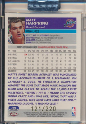 Topps  2003-2004 Chrome  X-Fractor #88 Matt Harpring 121/220