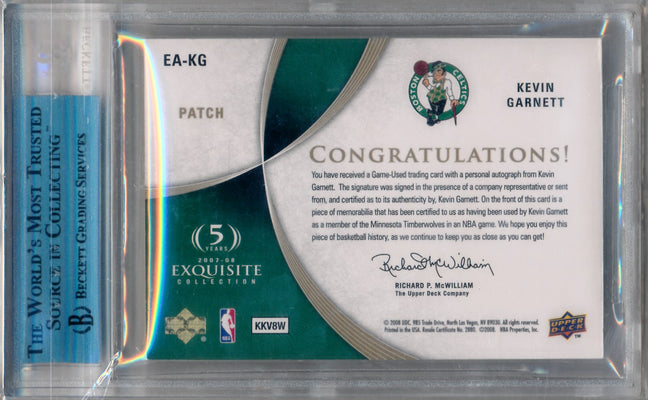 Upper Deck 2007-2008 Exquisite Collection Autographed Patches #EAKG Kevin Garnett 11/35