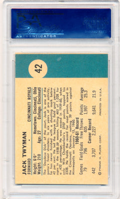 Fleer 1961 Cincinnati Royals  #42 Jack Twyman  / PSA Grade 8