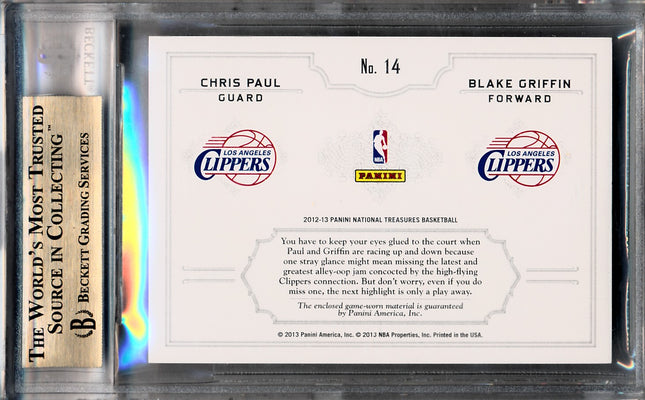 Panini 2012-2013 National Treasures NBA Logoman Combos #14 Chris Paul / Blake Griffin 2/2 / BGS Grade 9.5