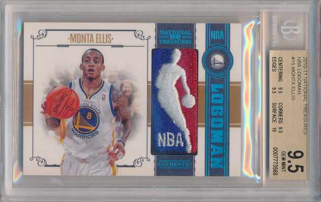 Panini 2010-2011 National Treasures NBA Logoman #15 Monta Ellis 1/1 / BGS Grade 9.5