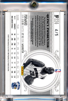 Panini 2010-2011 National Treasures  Century Platinum #224 Quincy Pondexter 4/5