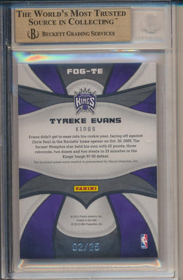 Panini  2009-2010 Certified Fabric Of The Game Prime #FOG-TE Tyreke Evans 2/25 / BGS Grade 9.5