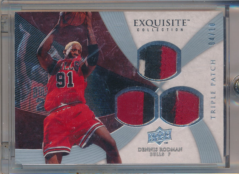 Upper Deck 2007-2008 Exquisite Collection Triple Patch #TRIP-DR Dennis Rodman 4/10