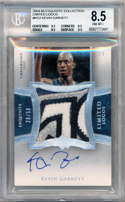 Upper Deck 2004-2005 Exquisite Collection Limited Logos #KG2 Kevin Garnett 20/50 / BGS Grade 8.5 / Auto Grade 10