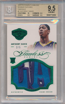 Panini 2012-2013 Flawless Emerald Jumbo Patches #8 Anthony Davis 3/5 / BGS Grade 9.5