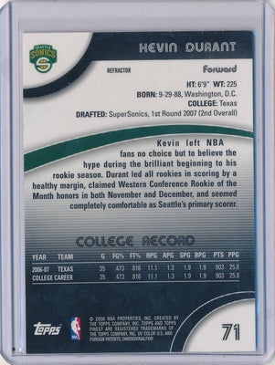 Topps  2007-2008 Bowman  Rookie #111 Kevin Durant 427/2999