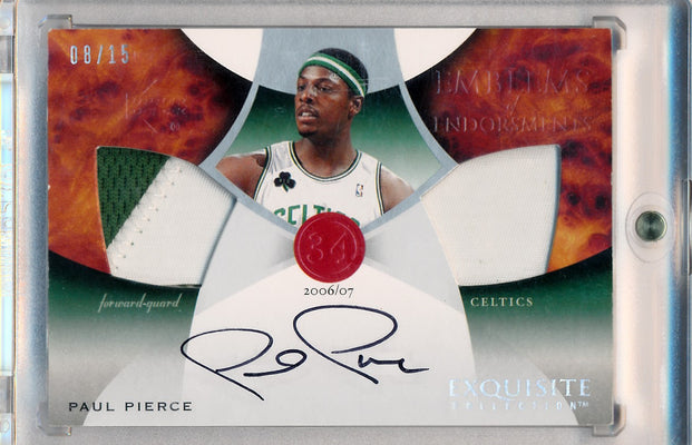 Upper Deck 2006-2007 Exquisite Collection Emblems Of Endorsement #EMPP Paul Pierce 8/15