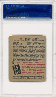 Topps Bowman 1948   #33 Jack Smiley  / PSA Grade 3 / Auto Grade None