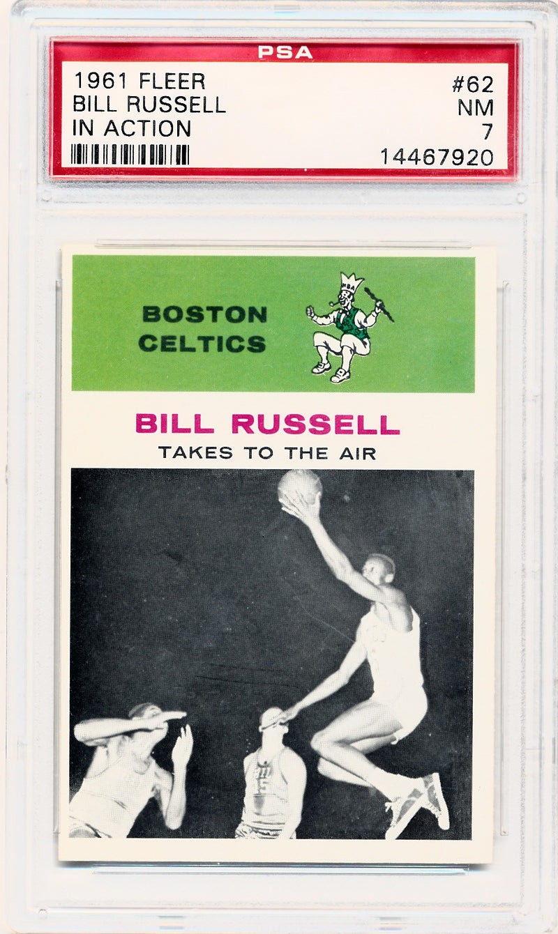 Fleer 1961 Boston Celtics  #62 Bill Russell  / PSA Grade 7