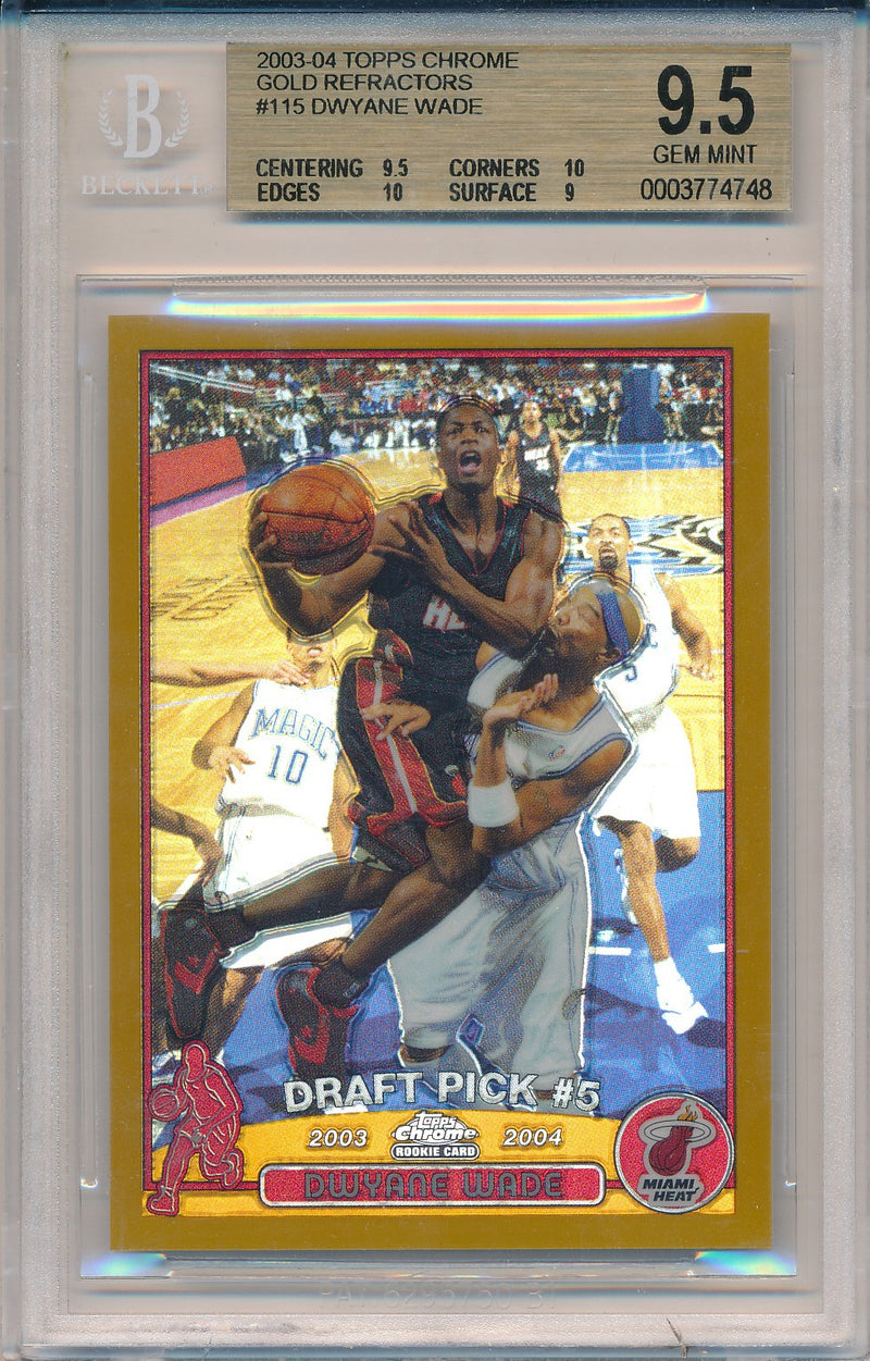 Topps 2003-2004 Chrome Gold Refractors #115 Dwyane Wade 25/50 / BGS Grade 9.5