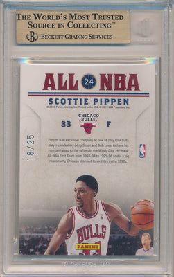 Panini 2009-2010 National Treasures All NBA #24 Scottie Pippen 18/25 / BGS Grade 9.5